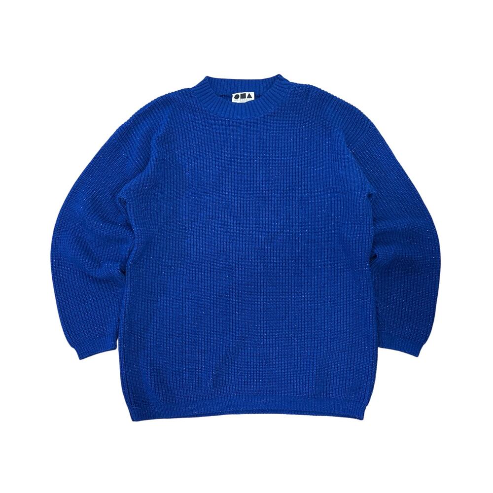 Objectivity made in USA Blue stretchy tinsel sweater OSFM 23x30